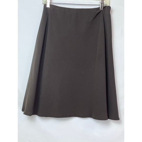 Carlisle Women's Brown Knee Length Elastic Waist Pull On A Line Skirt - Picture 2 of 6